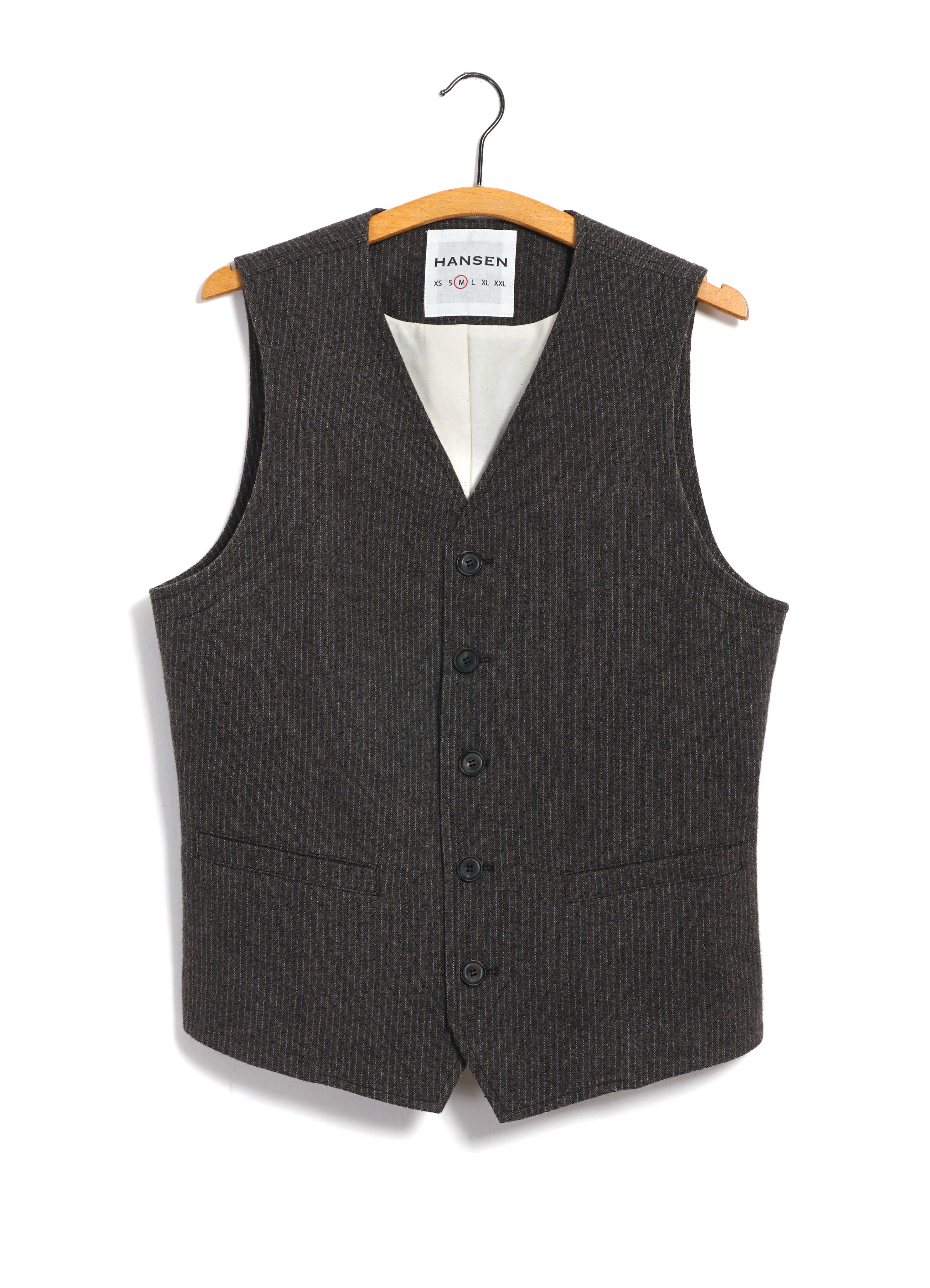 KNUD 30-44-9 | Casual Waistcoat | Brown Wool Pin