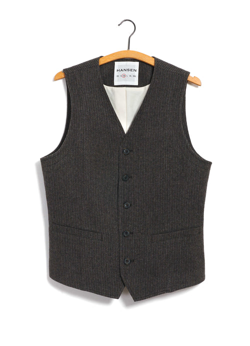 KNUD 30-44-9 | Casual Waistcoat | Brown Wool Pin