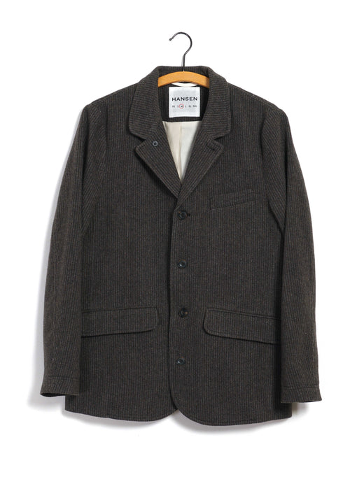 VINCENT 30-44-9 | Classic Four Button Blazer | Brown Wool Pin
