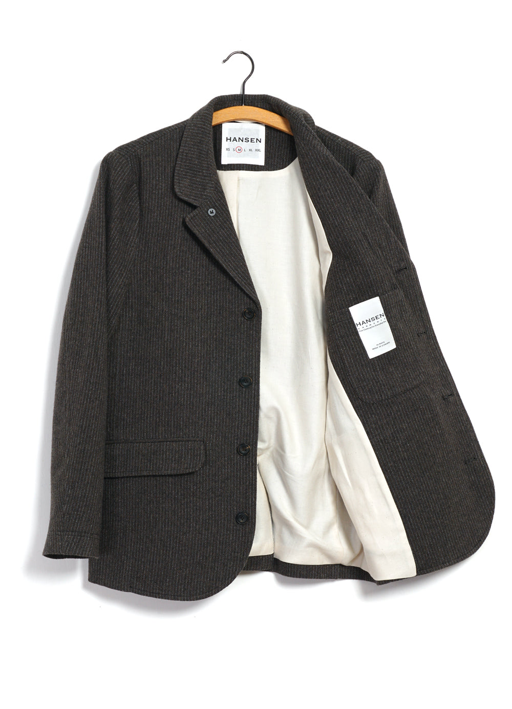 VINCENT 30-44-9 | Classic Four Button Blazer | Brown Wool Pin