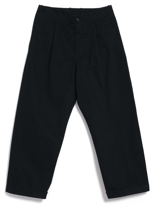 BOBBY 30-56-2 | Wide Pleated Everday Trousers | Black