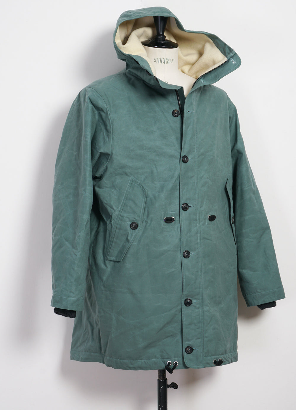 RASMUS 30-68-6 | Waxed Parka With Zipper | Faded Green
