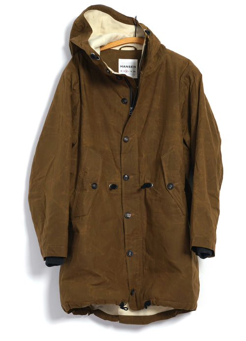 RASMUS 30-68-9 | Waxed Parka With Zipper | Breen