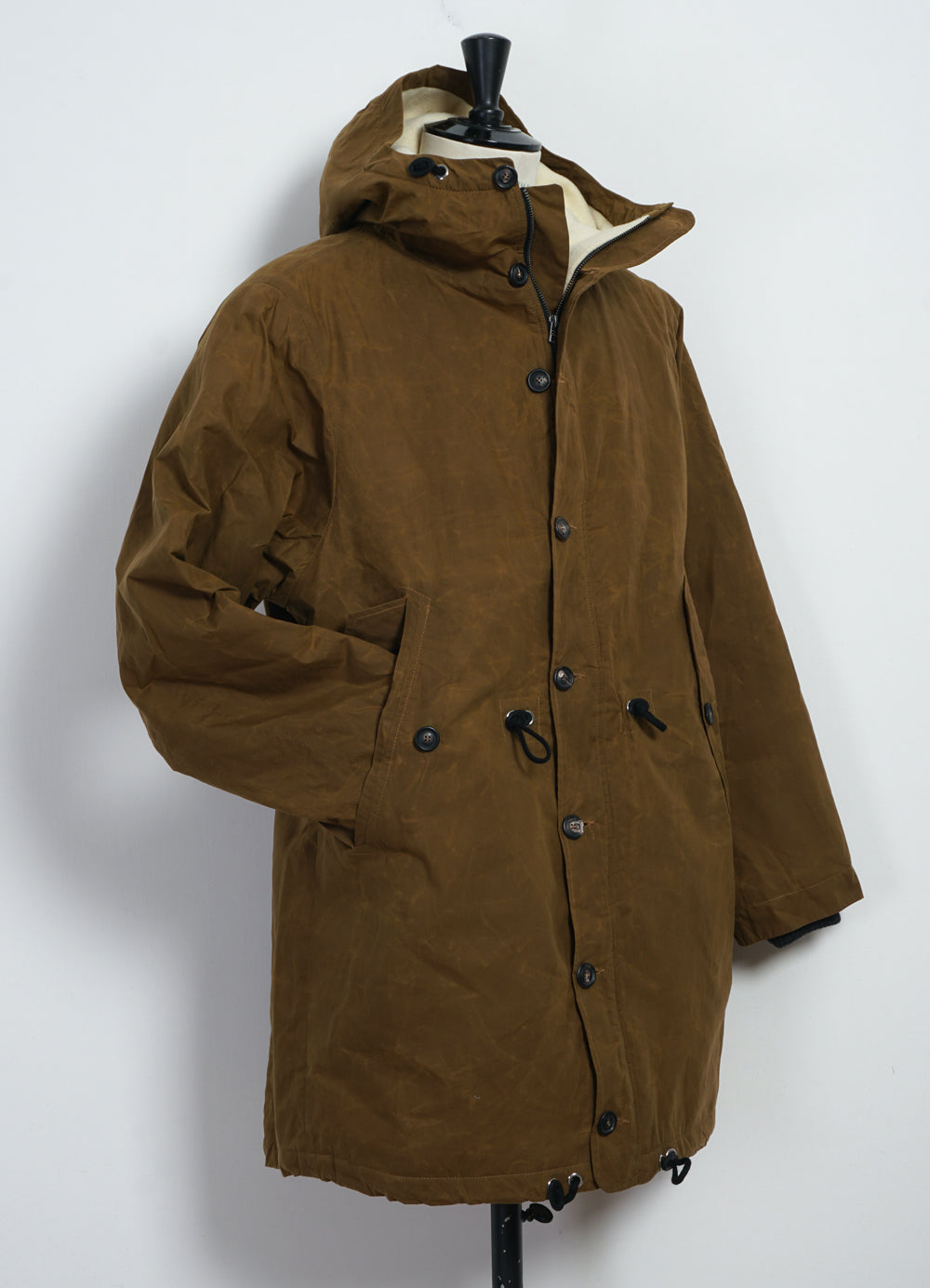 RASMUS 30-68-9 | Waxed Parka With Zipper | Breen