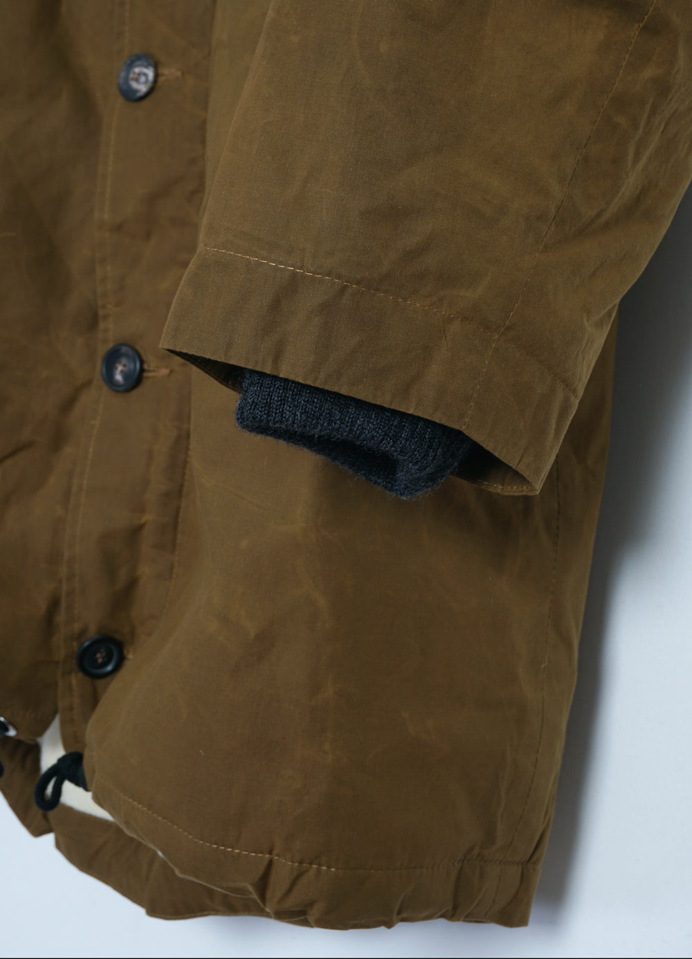 RASMUS 30-68-9 | Waxed Parka With Zipper | Breen