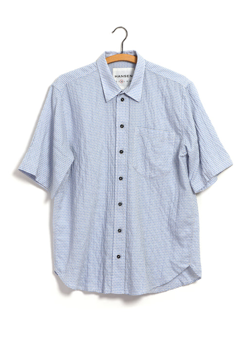 REIDAR 31-34-3 | Loose Fit Short Sleeve Shirt | Broken Blue Checks