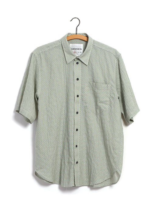 REIDAR 31-34-6 | Loose Fit Short Sleeve Shirt | Broken Green Checks