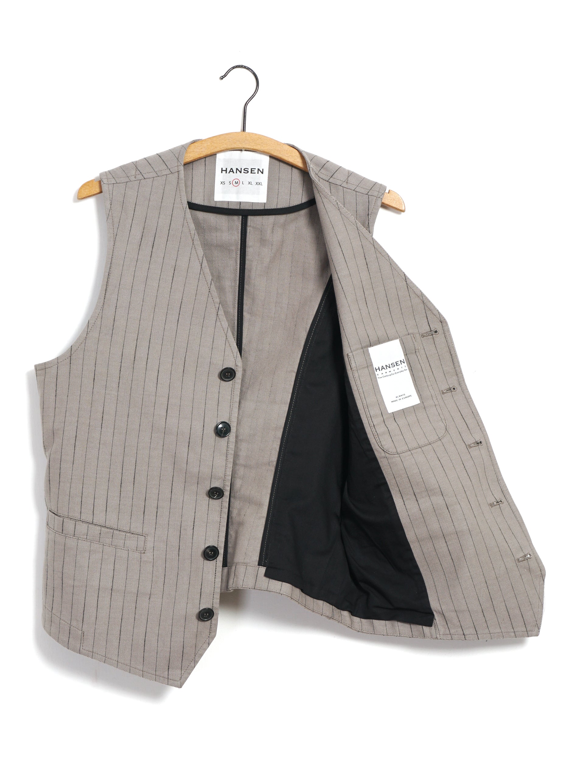 KNUD 31-57-5 | Casual Waistcoat | Beige Herringbone Pin