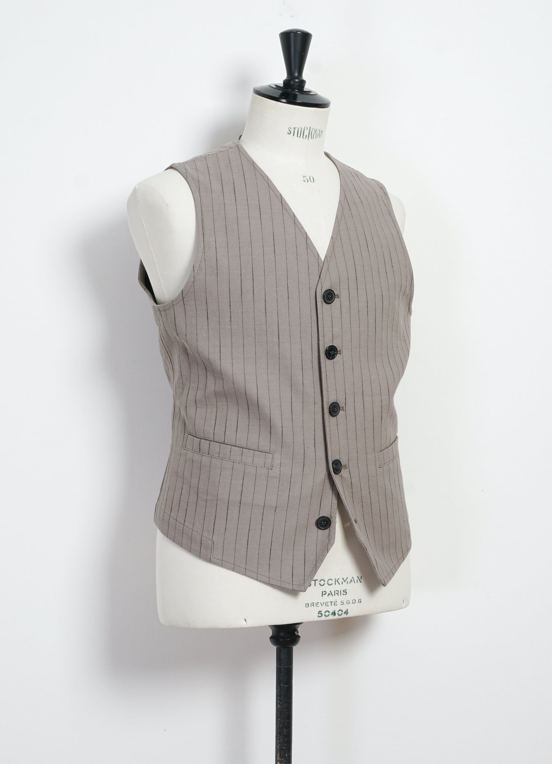 KNUD 31-57-5 | Casual Waistcoat | Beige Herringbone Pin