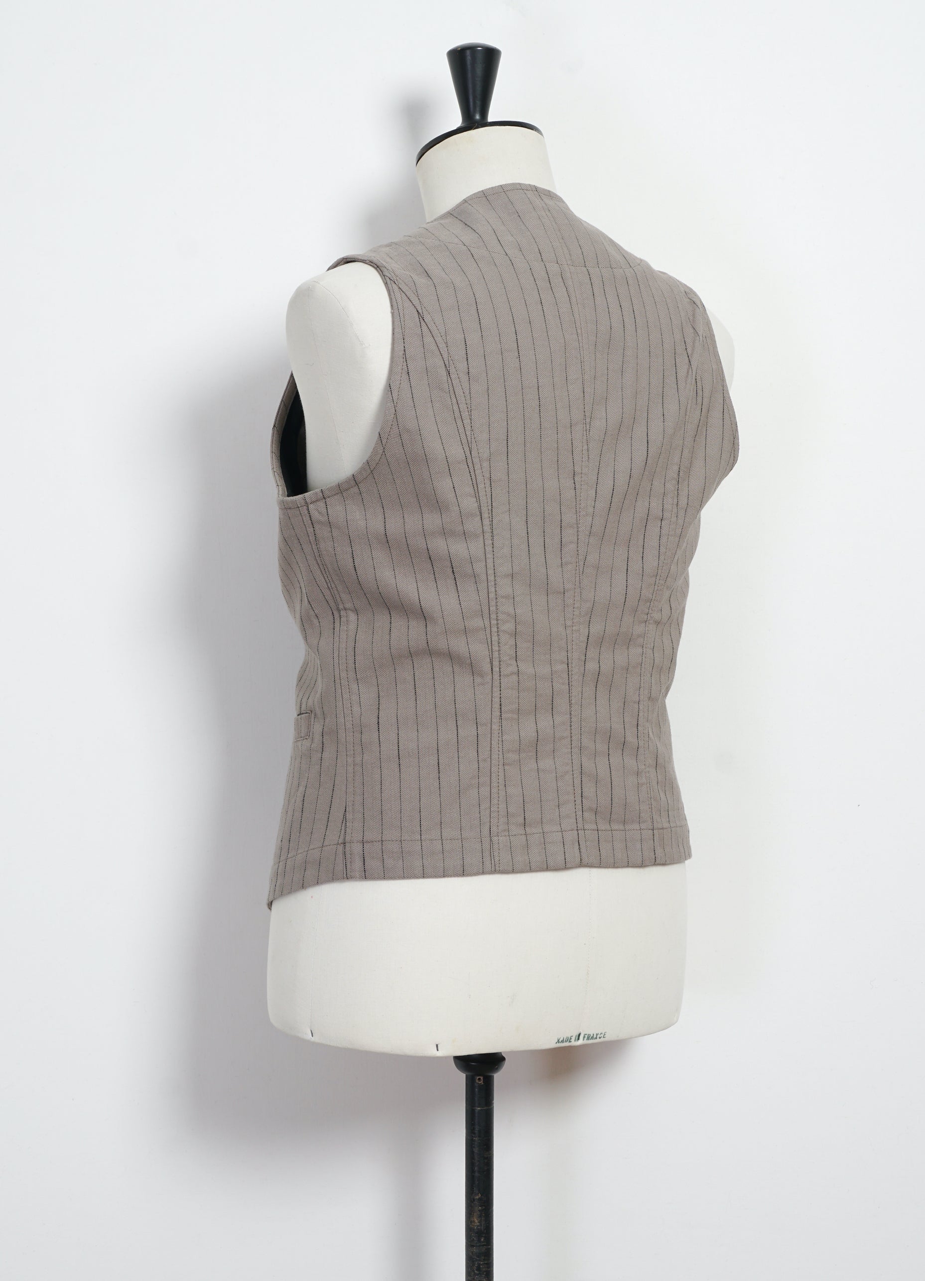 KNUD 31-57-5 | Casual Waistcoat | Beige Herringbone Pin