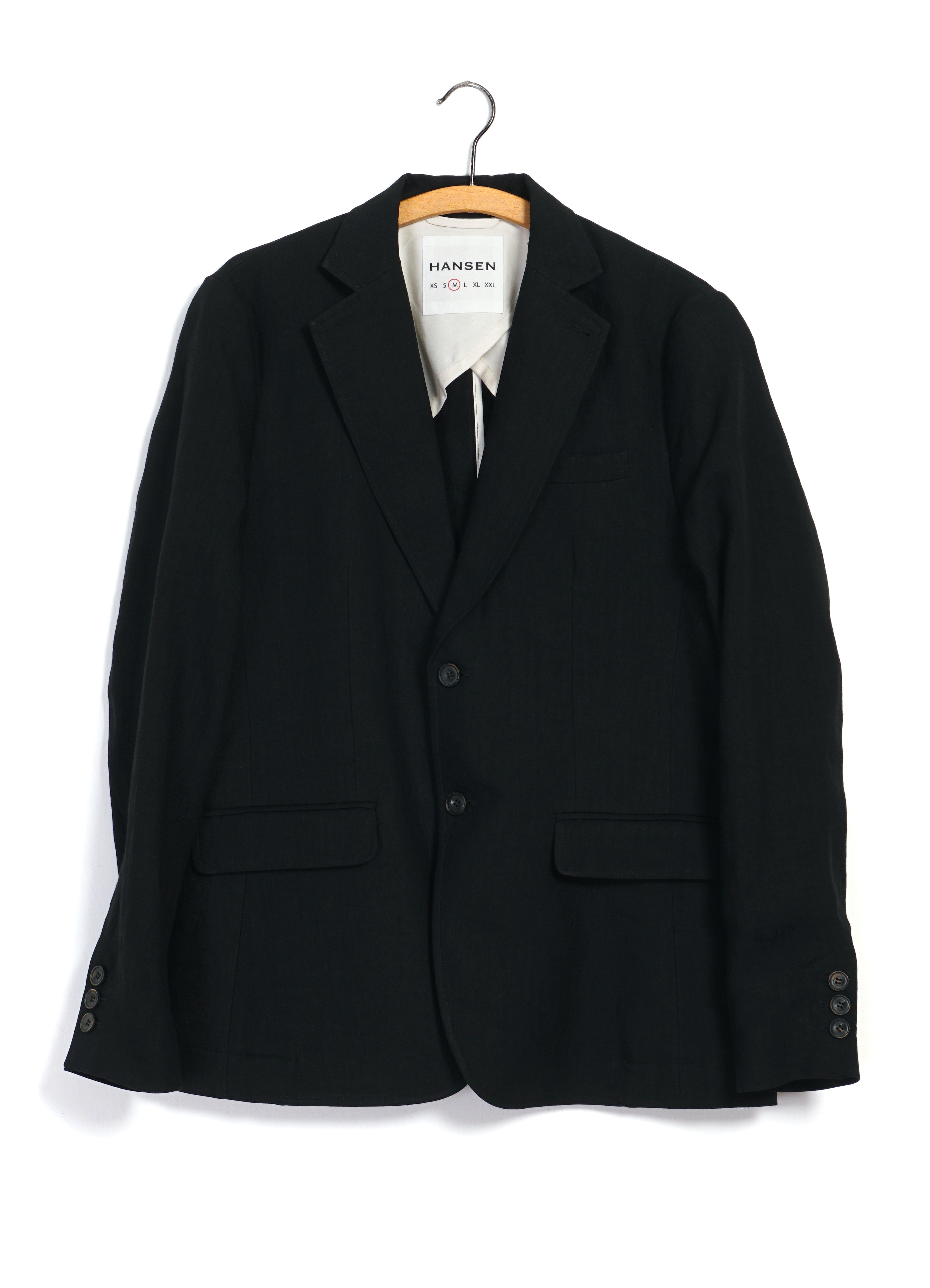 HANSEN GARMENTS ジャケット XS ブラック 31-67-2-chris-black-linen-