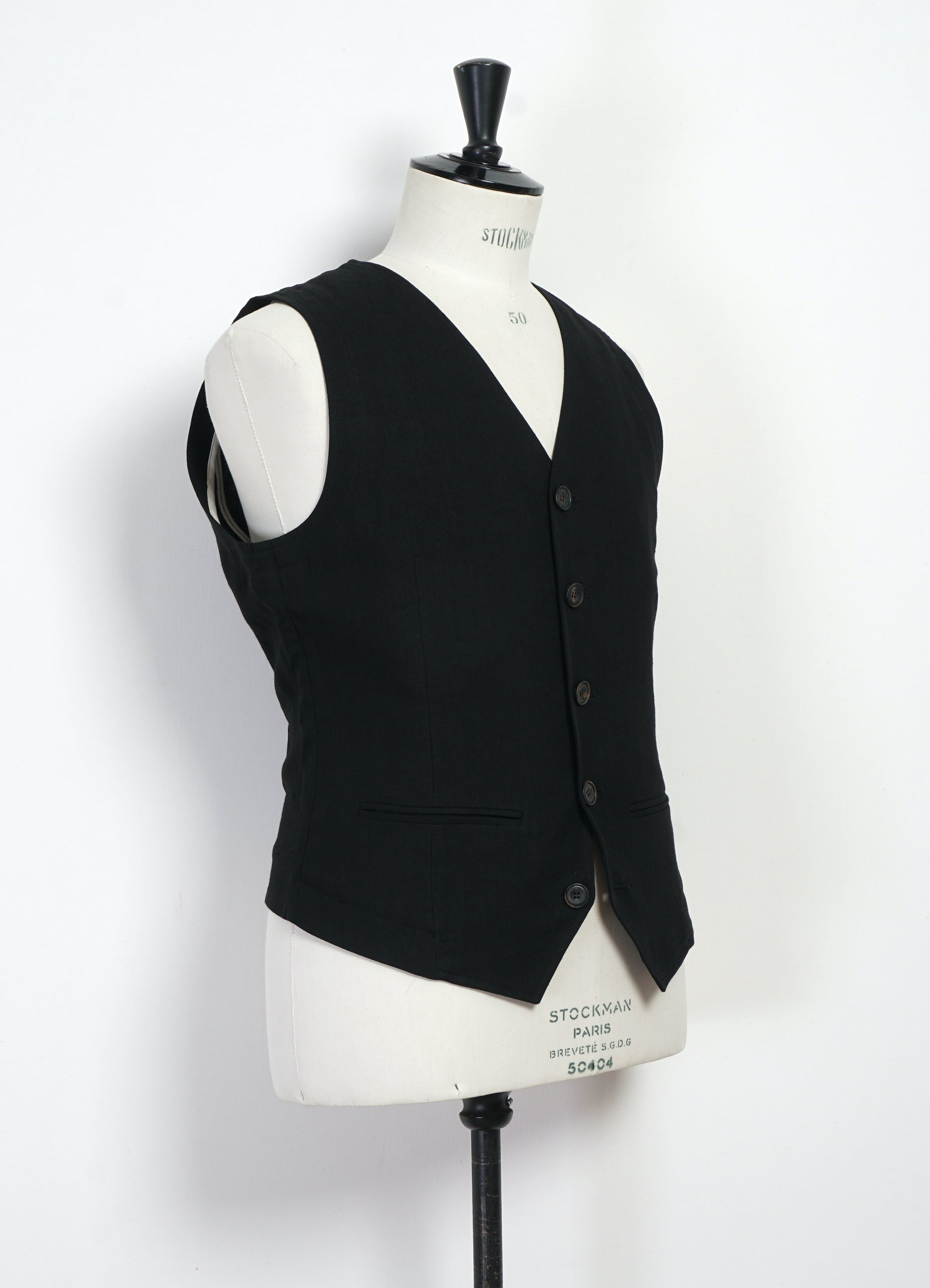 DANIEL 31-67-2 | Classic Waistcoat | Black Linen