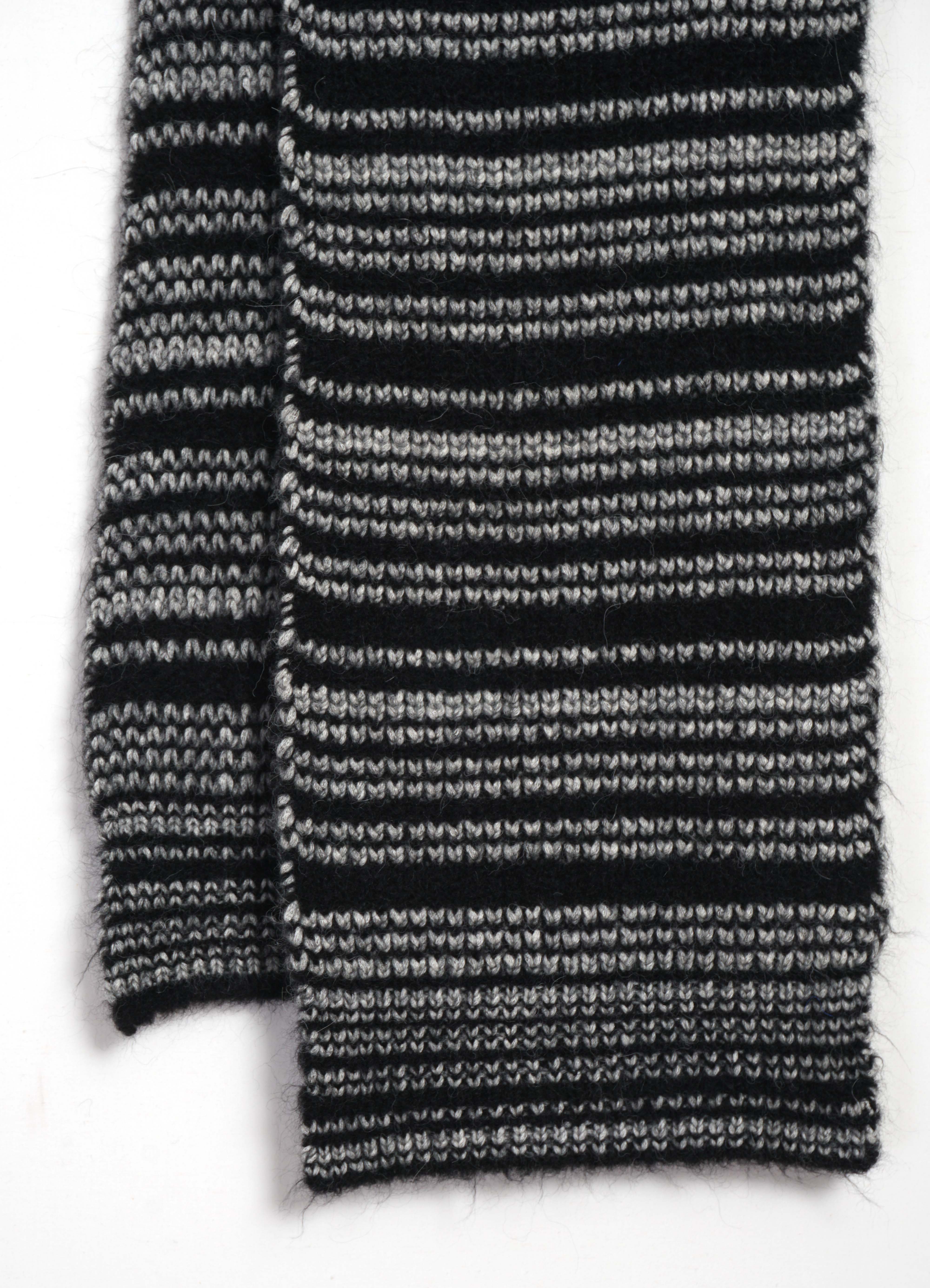 TOBIAS 32-03-5 | Striped Scarf | Black Silver