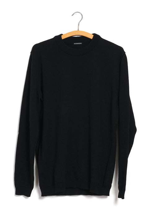 ESKE 32-05-2 | Knitted Crew Neck Sweater | Black