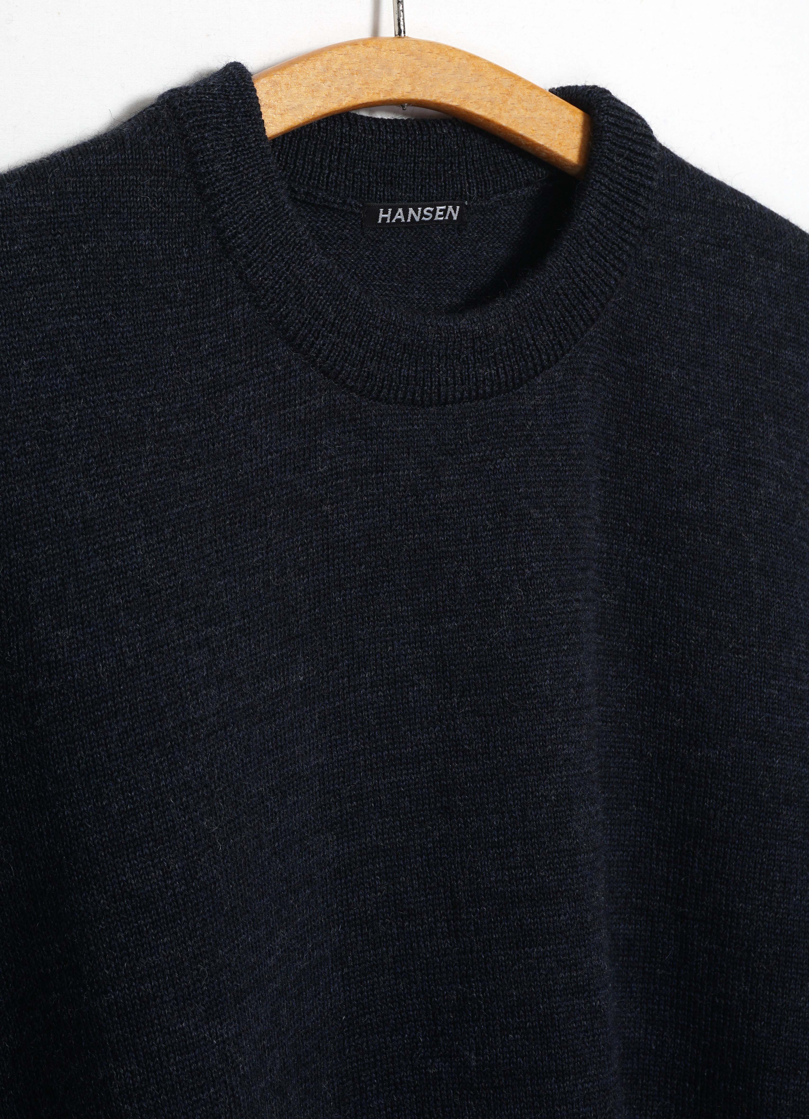 ESKE 32-05-3 | Knitted Crew Neck Sweater | Blue Melange