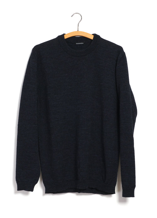 ESKE 32-05-3 | Knitted Crew Neck Sweater | Blue Melange