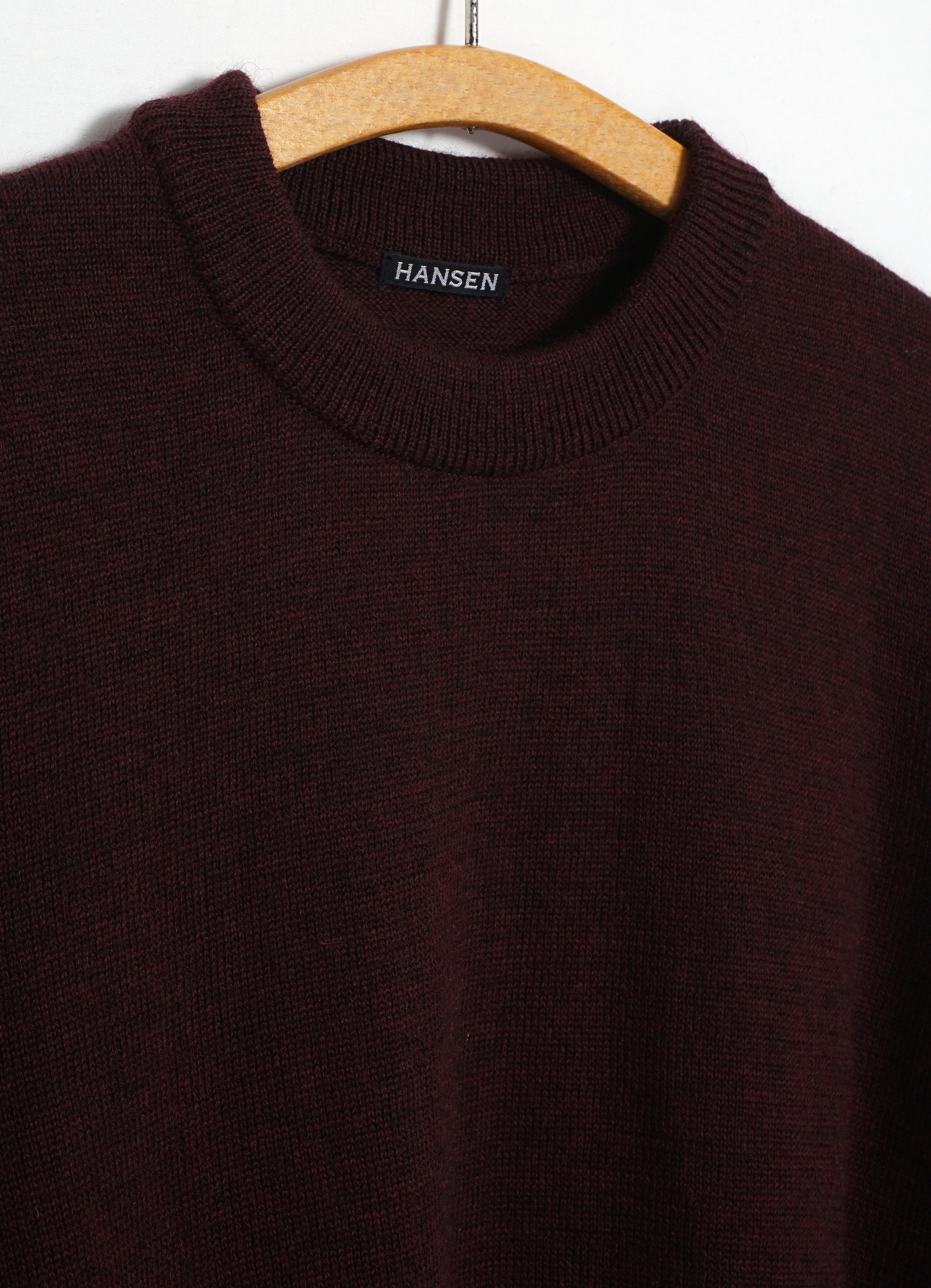ESKE 32-05-8 | Knitted Crew Neck Sweater | Bordeaux