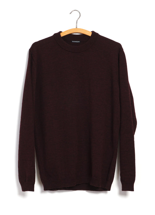 ESKE 32-05-8 | Knitted Crew Neck Sweater | Bordeaux