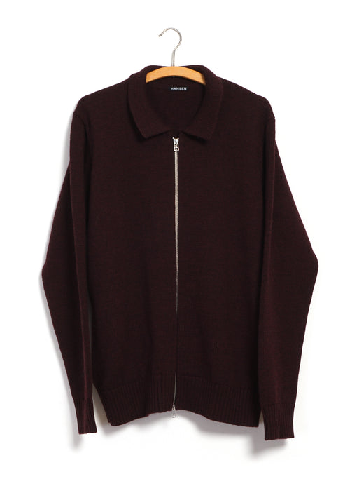 DYLAN 32-06-8 | Zipper Cardigan | Bordeaux