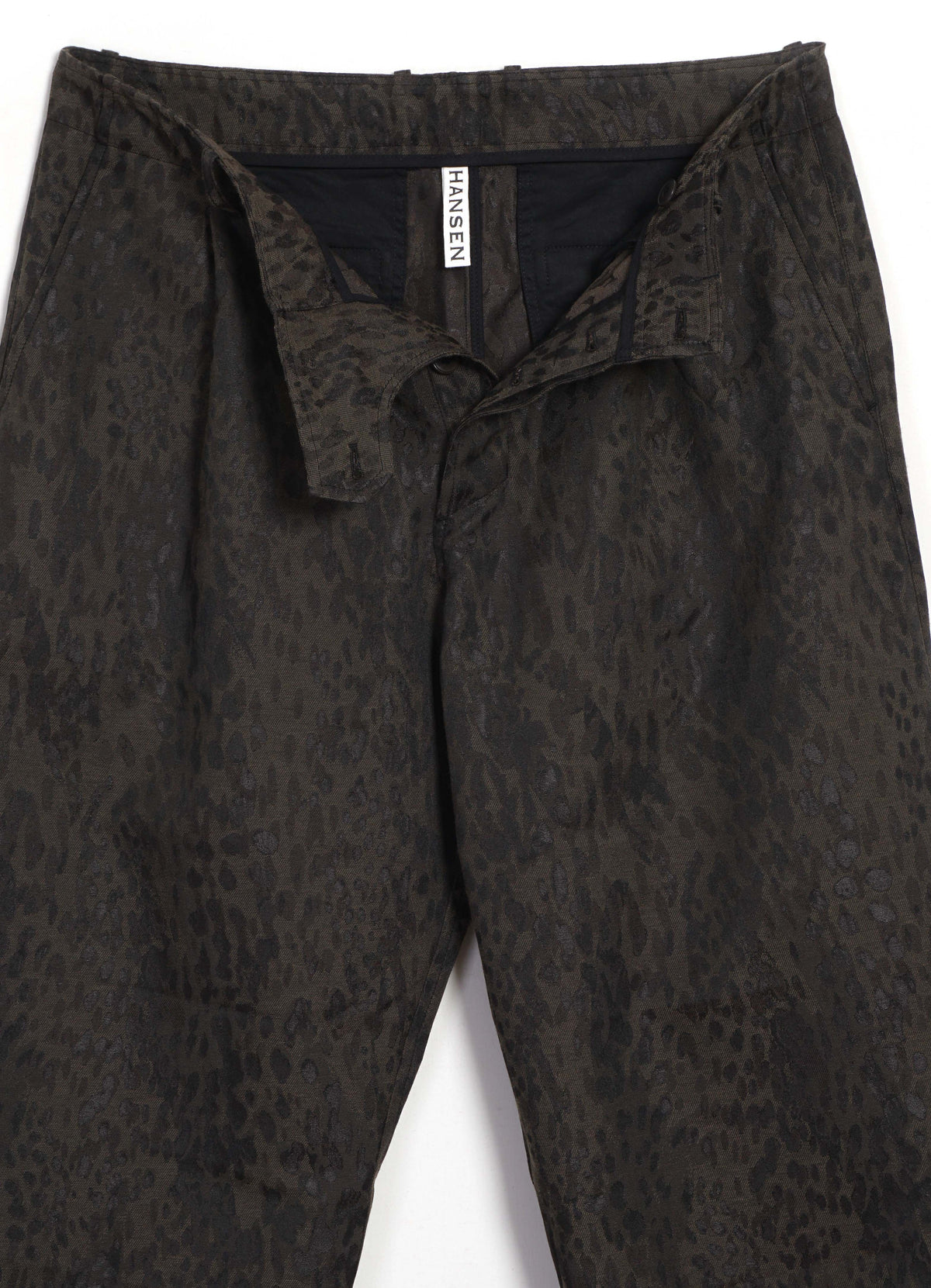BOBBY 32-39-6 | Wide Pleated Trousers | Camo Leopard