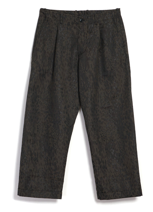 BOBBY 32-39-6 | Wide Pleated Trousers | Camo Leopard