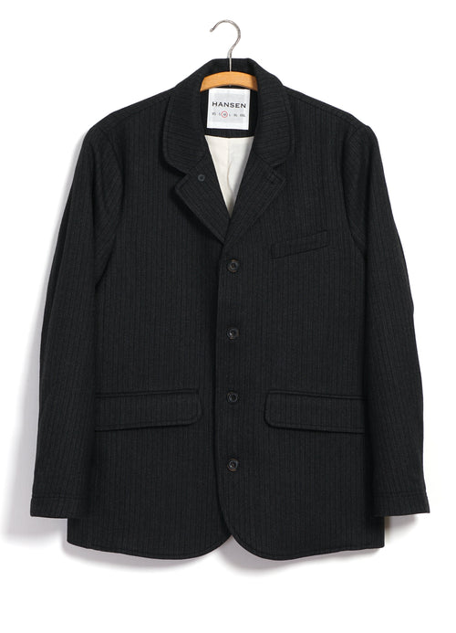 VINCENT 32-63-5 | Classic Four Button Blazer | Charcoal Stripes