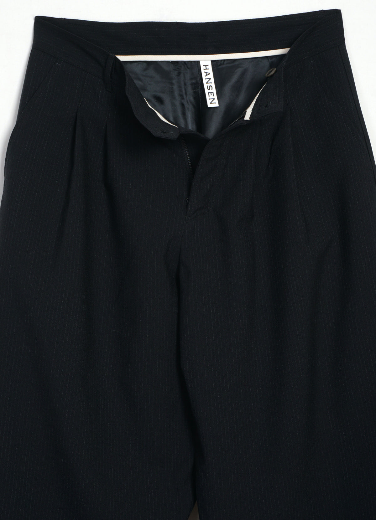 ANDREW 32-65-2 | Balloon Trousers | Wool Pin Black