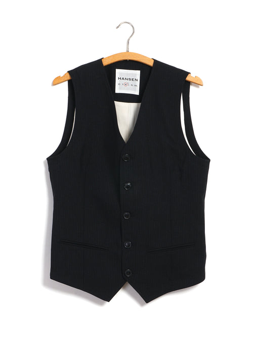 DANIEL 32-65-2 | Classic Waistcoat | Wool Pin Black