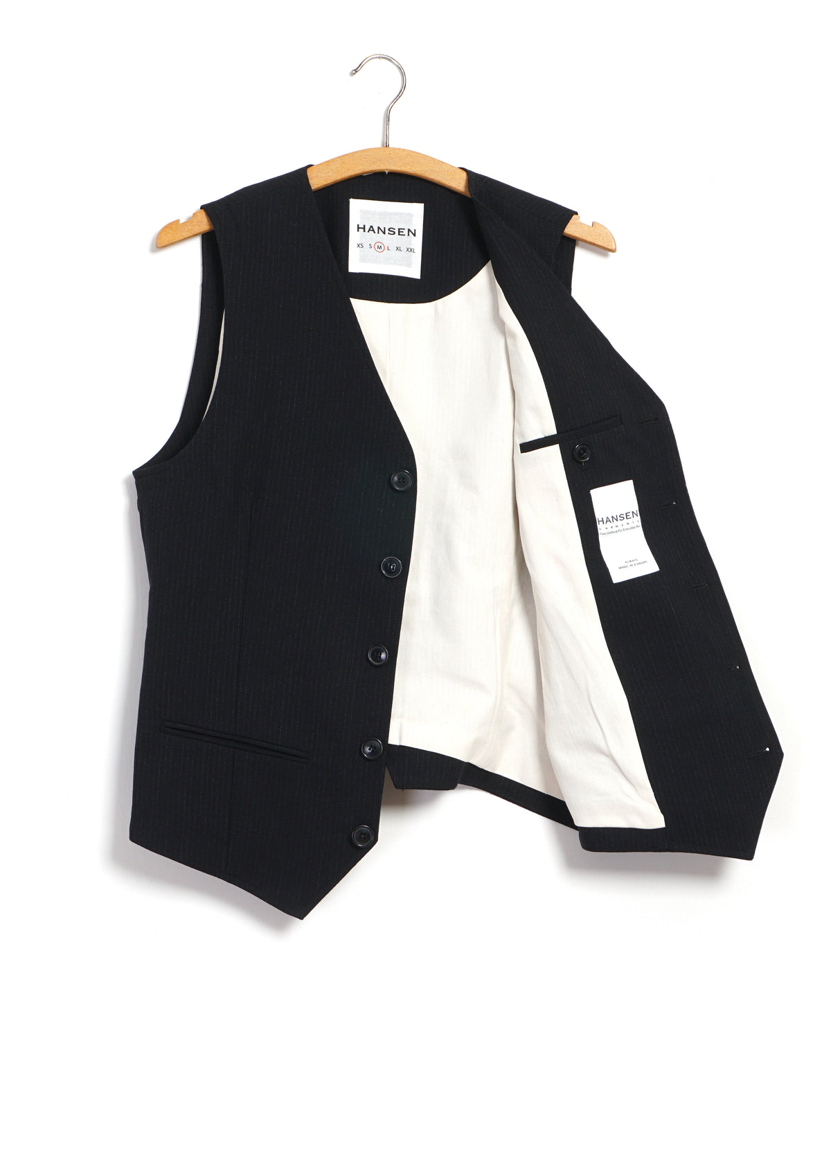 DANIEL 32-65-2 | Classic Waistcoat | Wool Pin Black