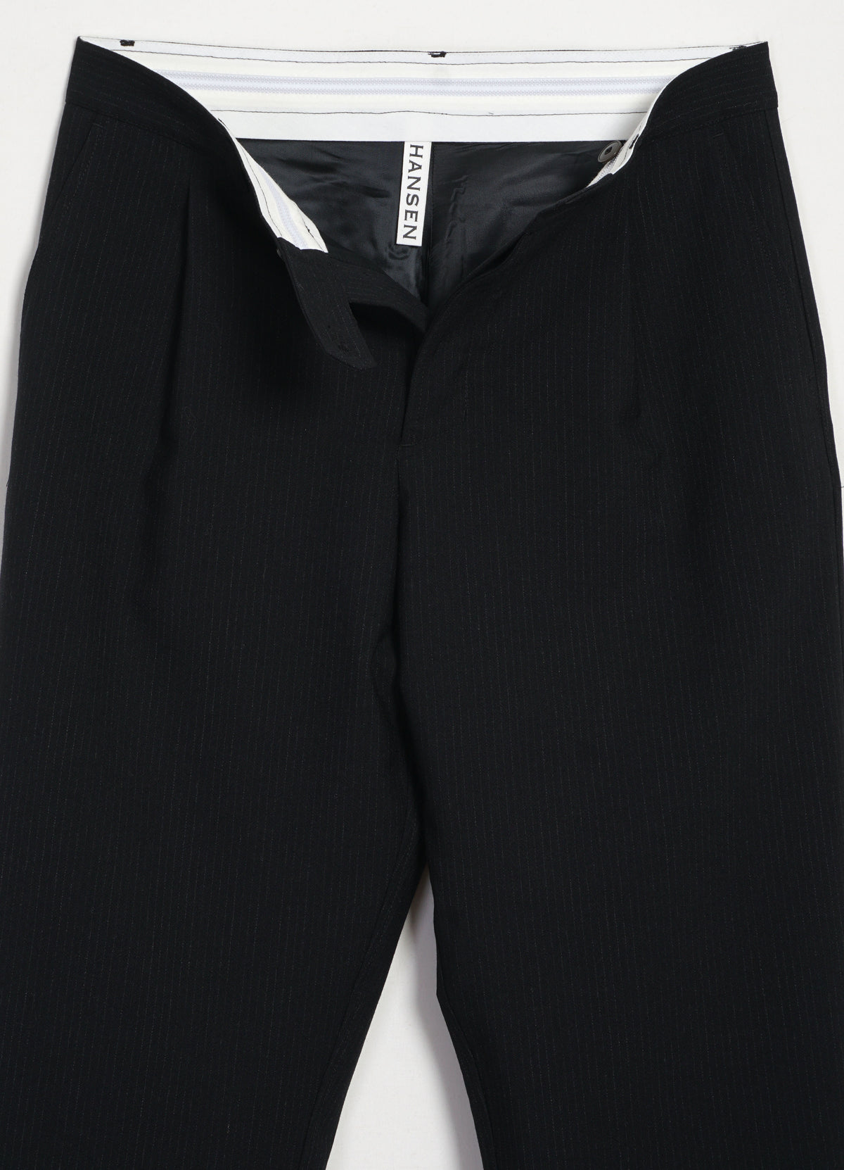 SUNE 32-65-2 | Pleated Classic Trousers | Wool Pin Black
