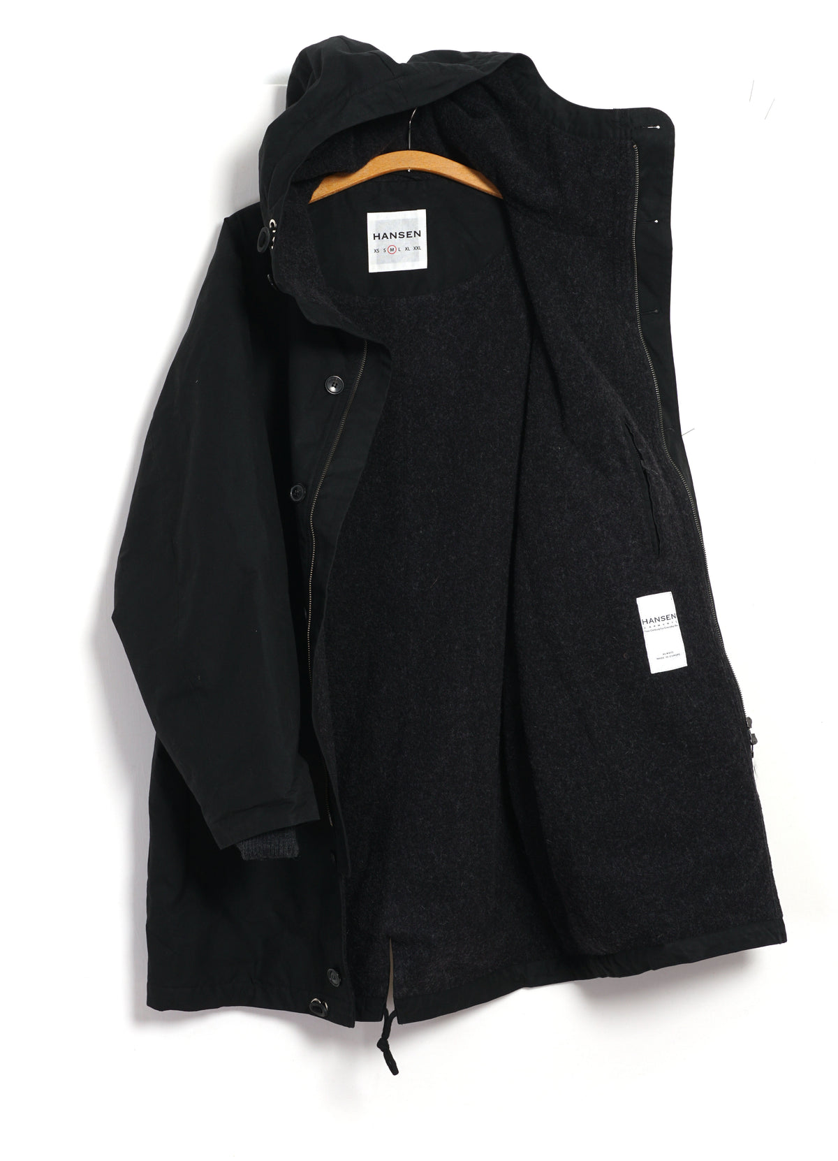 RASMUS 32-68-2 | Waxed Parka With Zipper | Black