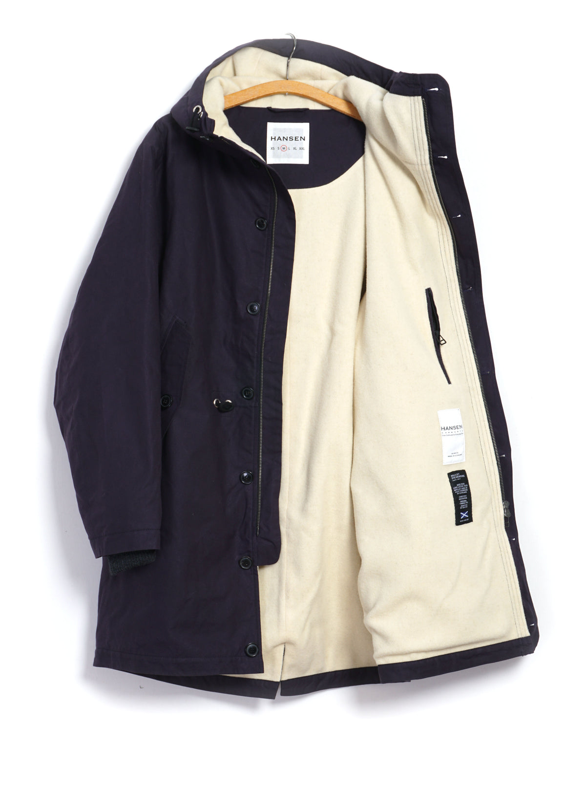 RASMUS 32-68-3 | Waxed Parka With Zipper | Deep Blue