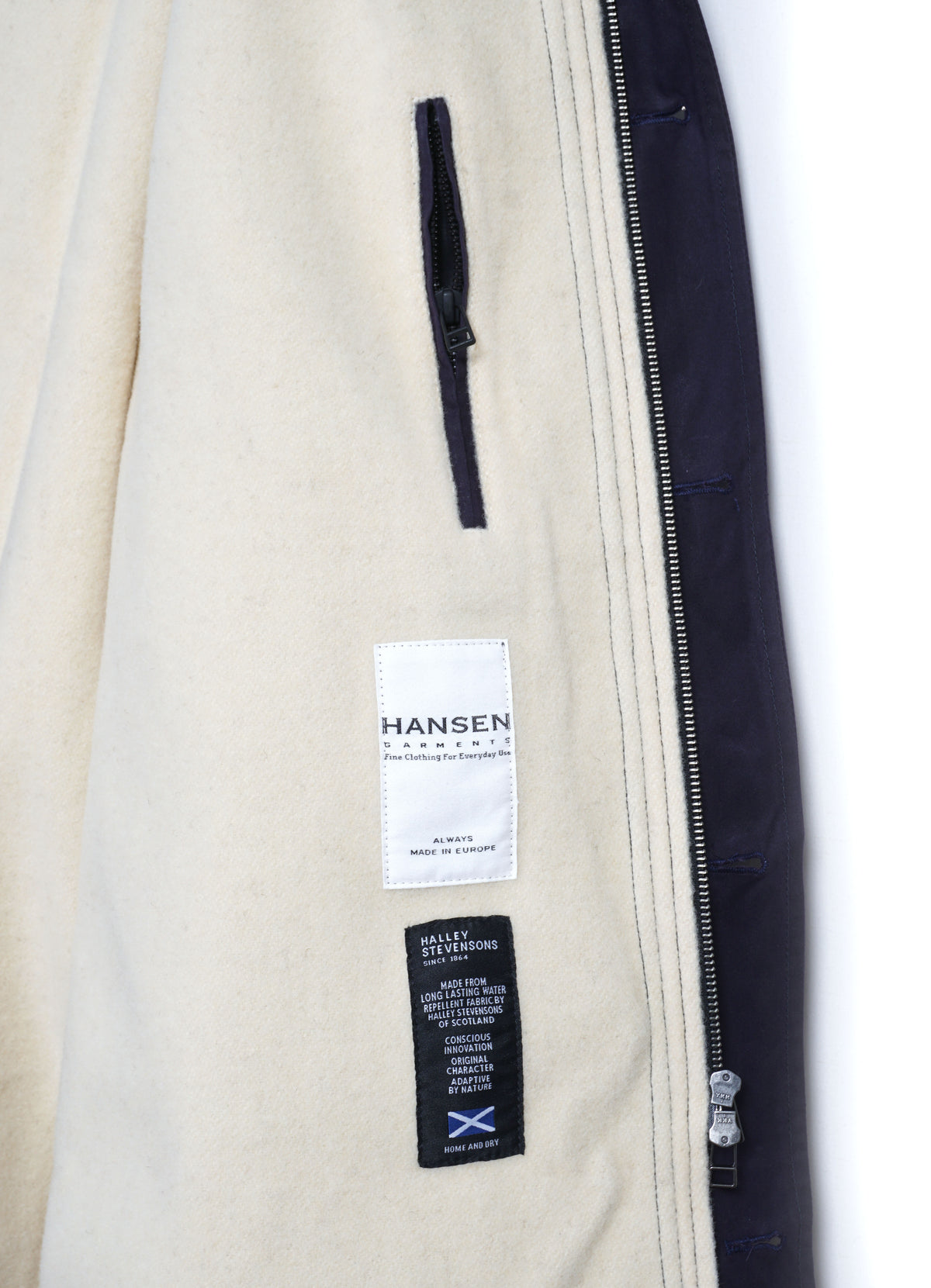 RASMUS 32-68-3 | Waxed Parka With Zipper | Deep Blue
