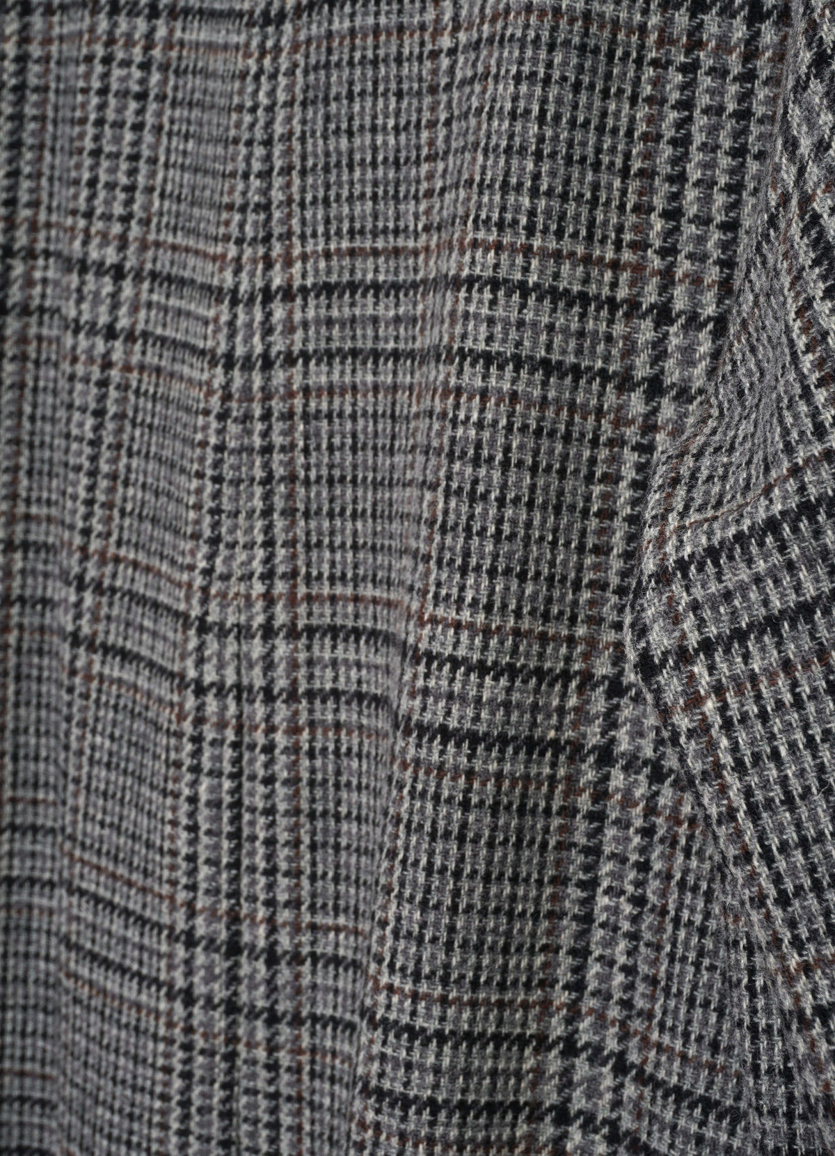 SIGURD 32-73-9 | Long Lined Wool Coat | Grey Check Wool
