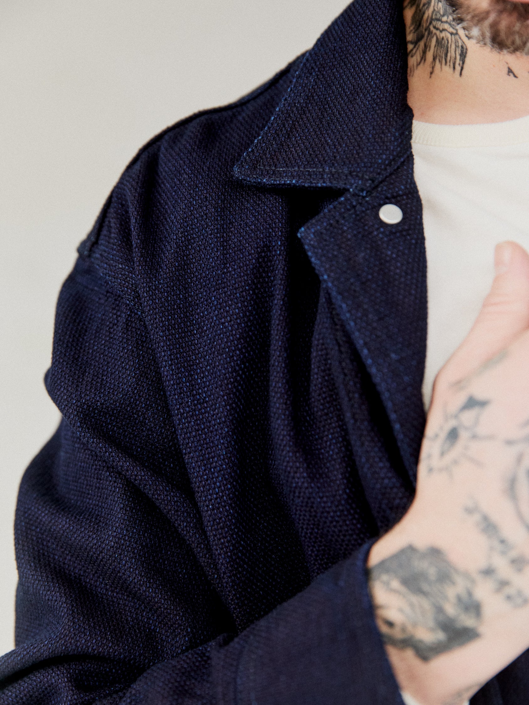 GARY 102-16-27-4 | Chore Jacket | Dobby Indigo