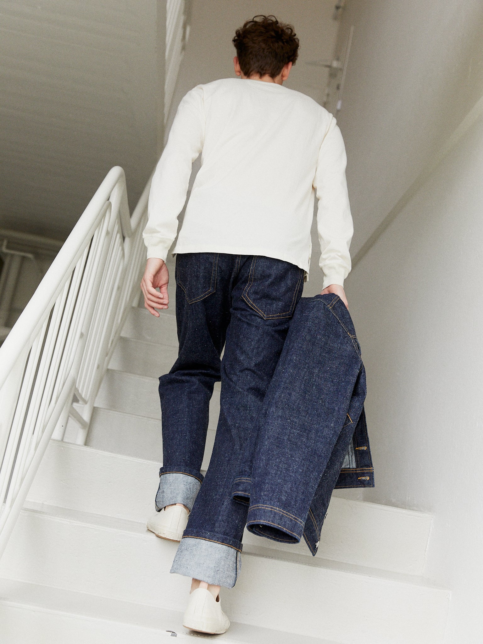 DEAN 100-14-20-4 | 13oz Neppy Denim Straight Cut Jeans | Real Indigo