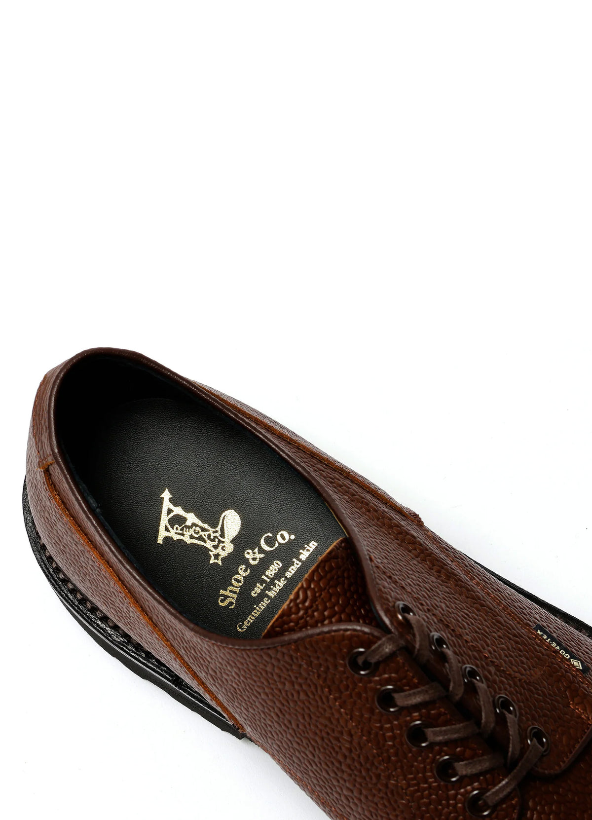 U-TIP | Gore-Tex Leather Shoe | Dark Brown Embossed