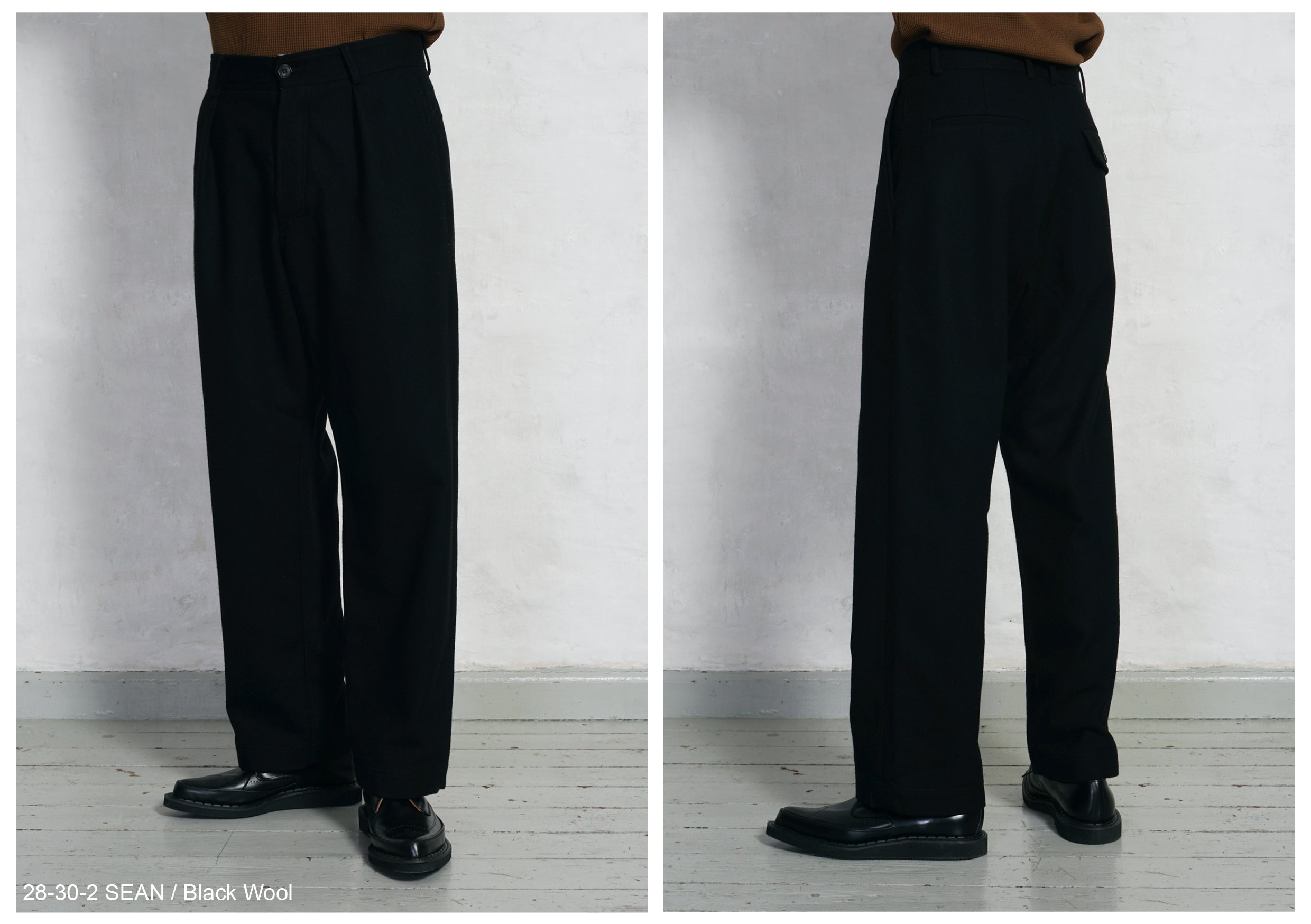 SEAN 28-30-2 | High Waist Trousers | Black Wool