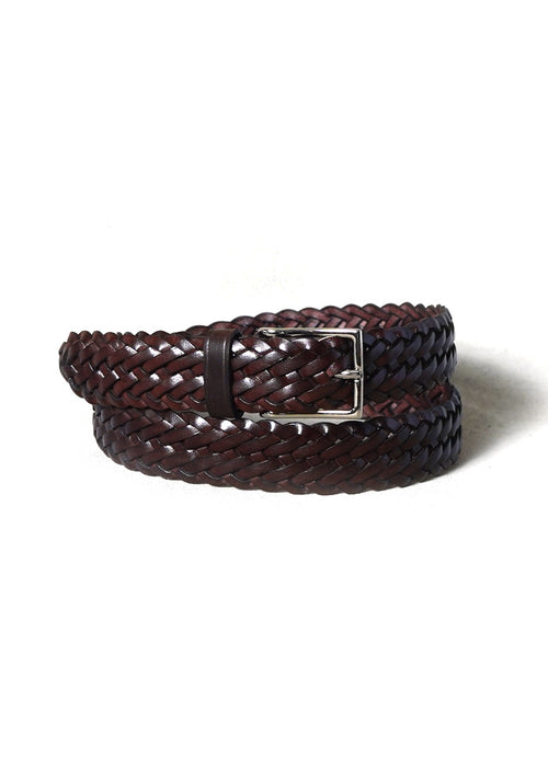 BRAIDED | Leather Belt | Dark Brown/Brass