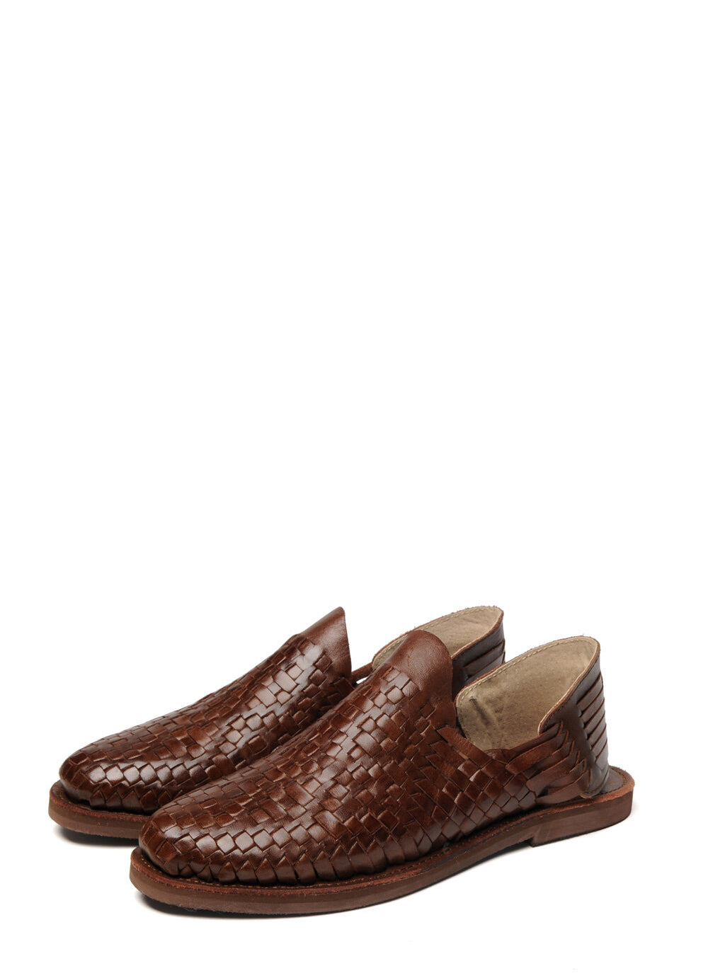 Rio Grande Leather Huarache | Slip on Vegetable Tanned Sandals | Brown 2