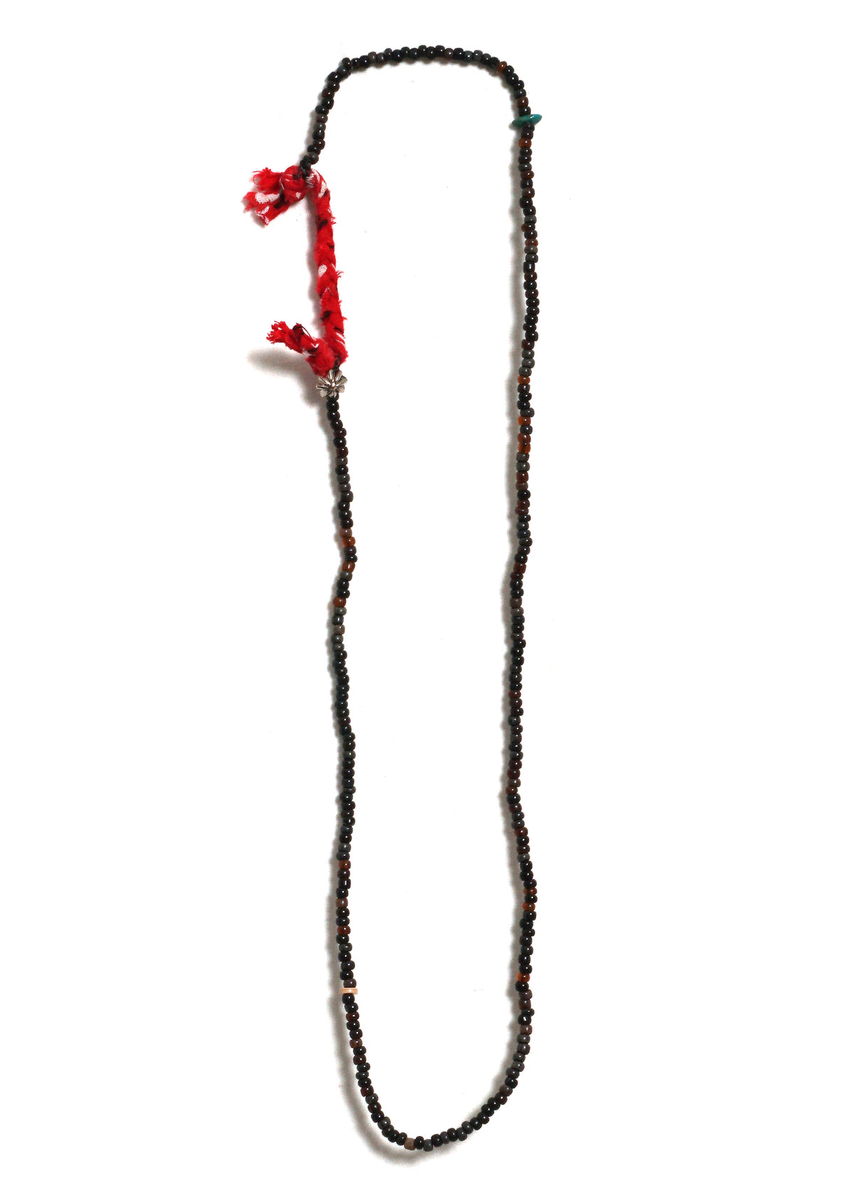 D-611 | Venetian Beads Necklace | Gray Brown Mix