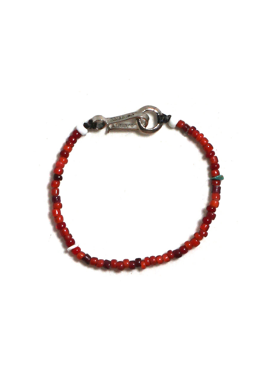 D-612 | Venetian Beads Bracelet | Red White Hearts Mix