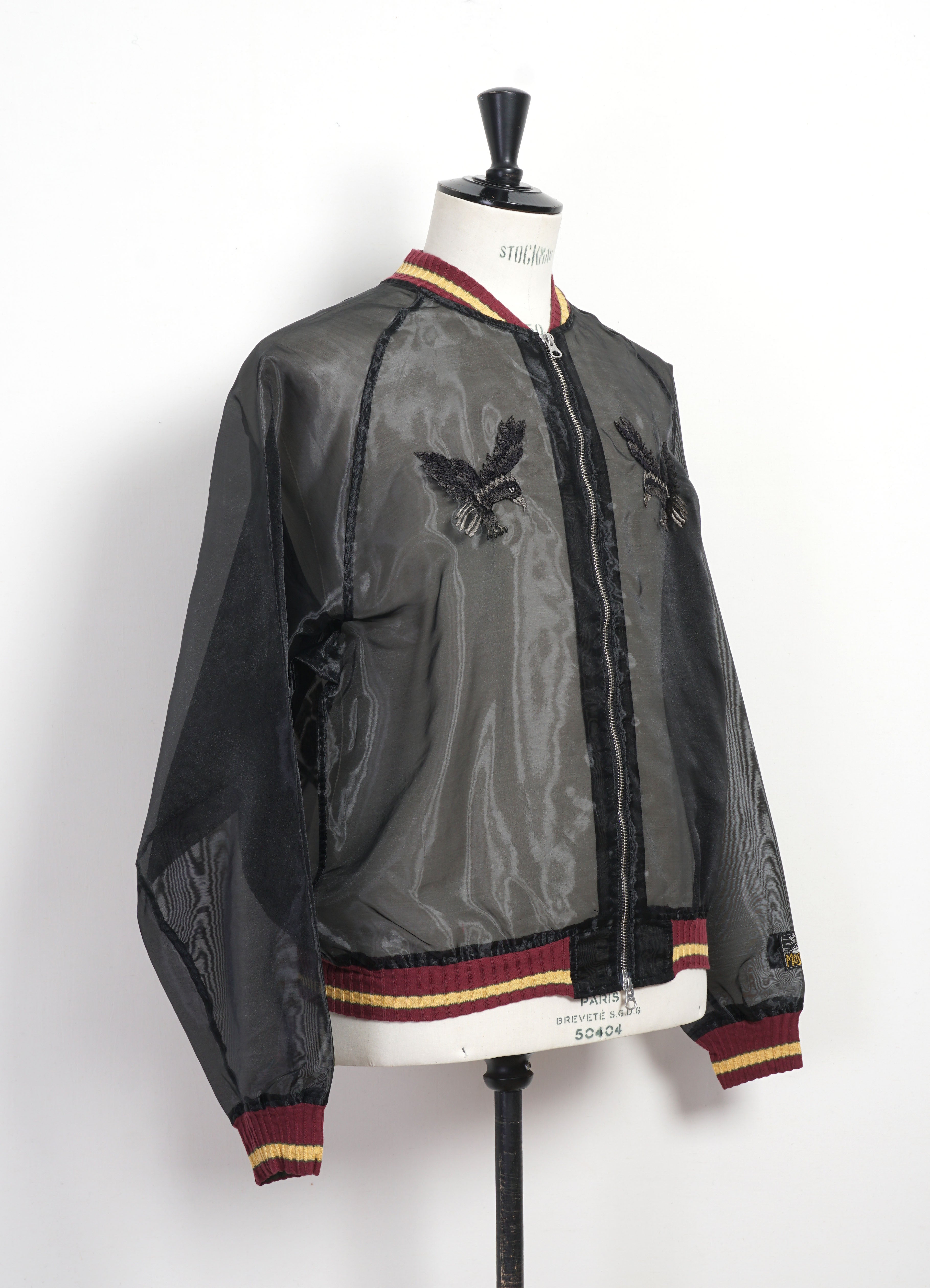 SHEER PEARL MOSQUITO GUARD | Raven & Skull Souvenir Jacket | Black