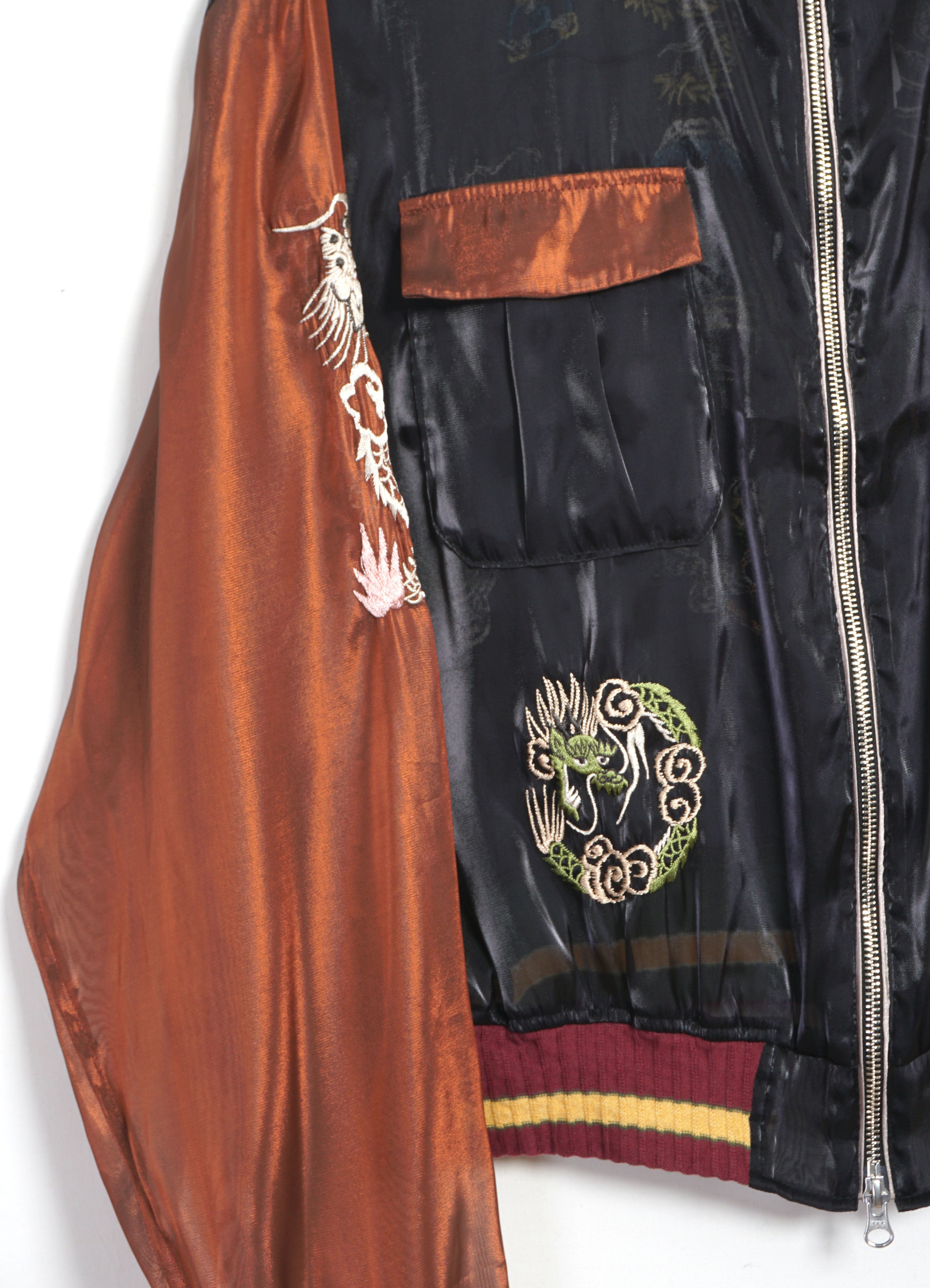 【米軍 MOSQUITO CLUB Souvenir Jacket 復刻】 SHEER PEARL MOSQUITO GUARD | 2Tones Vietnam Souvenir Jacket