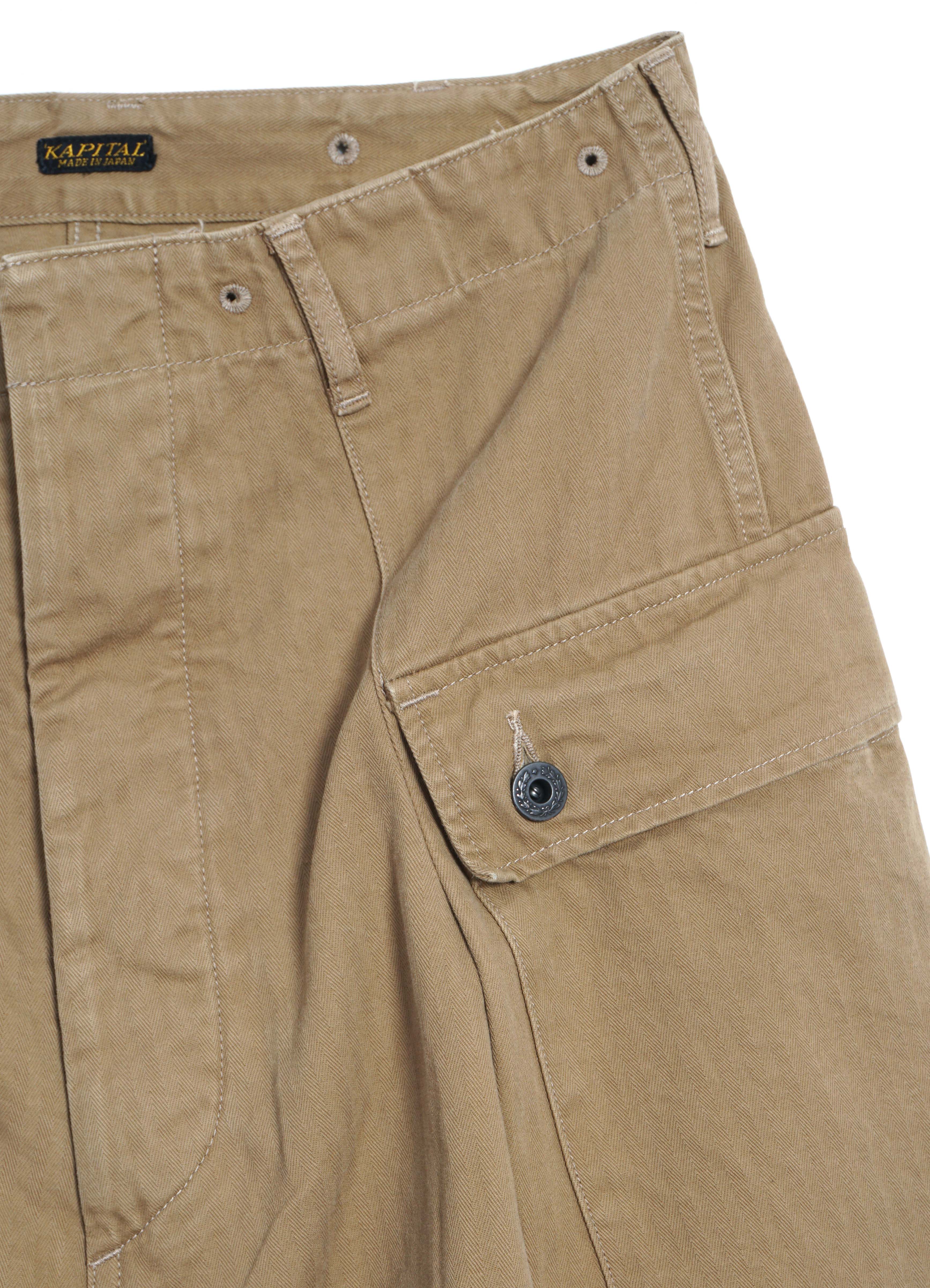JUMBO MONKEY PANTS | Herringbone Twill Workwear Trouser | Camel