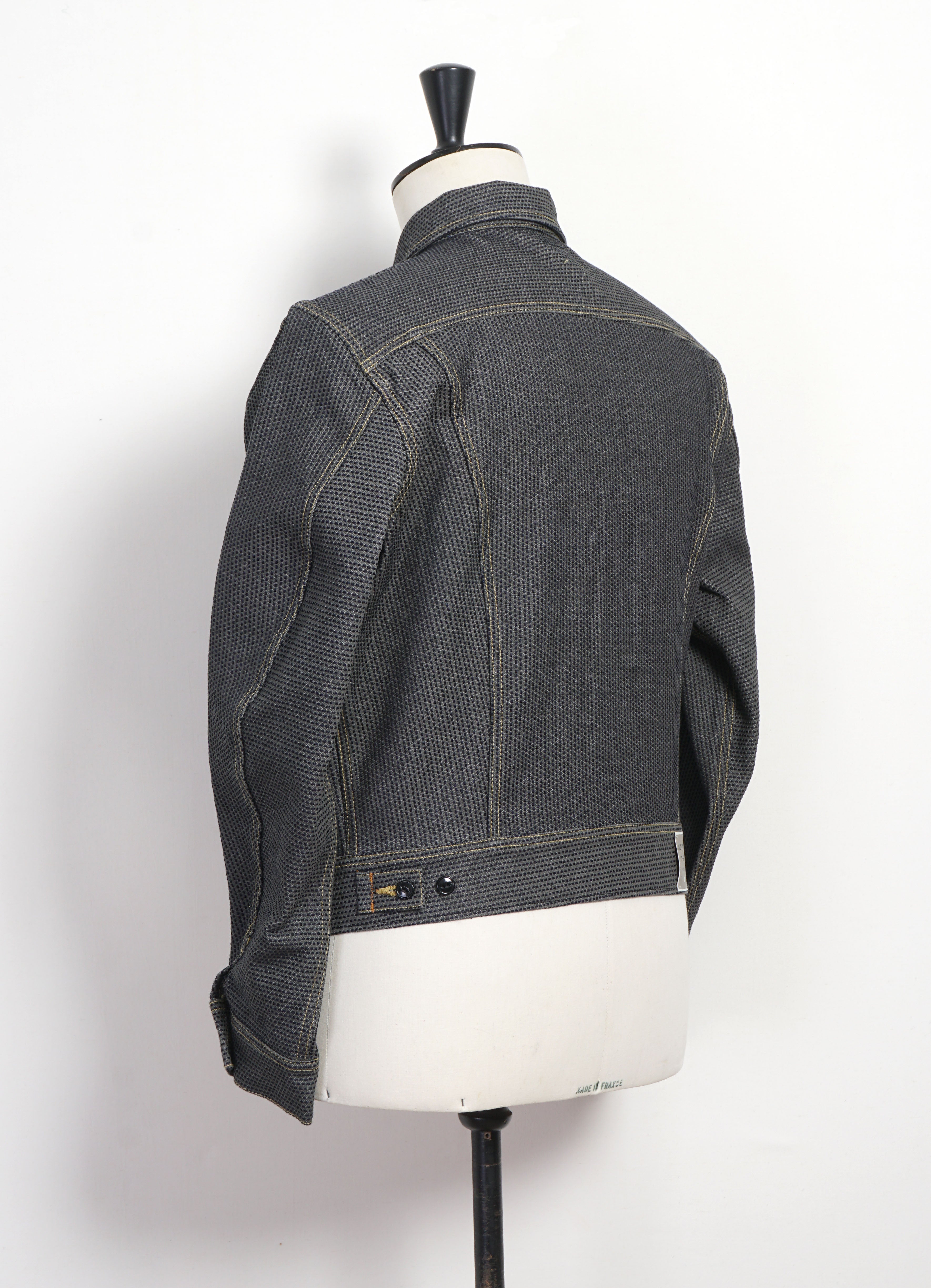 CENTURY DENIM WESTERNER | Sumi-Dyed Sashiko Denim Jacket | N7S Ash Grey