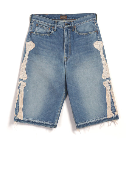 BONE | 14oz Denim 5P Shorts | Processed Indigo – HANSEN Garments