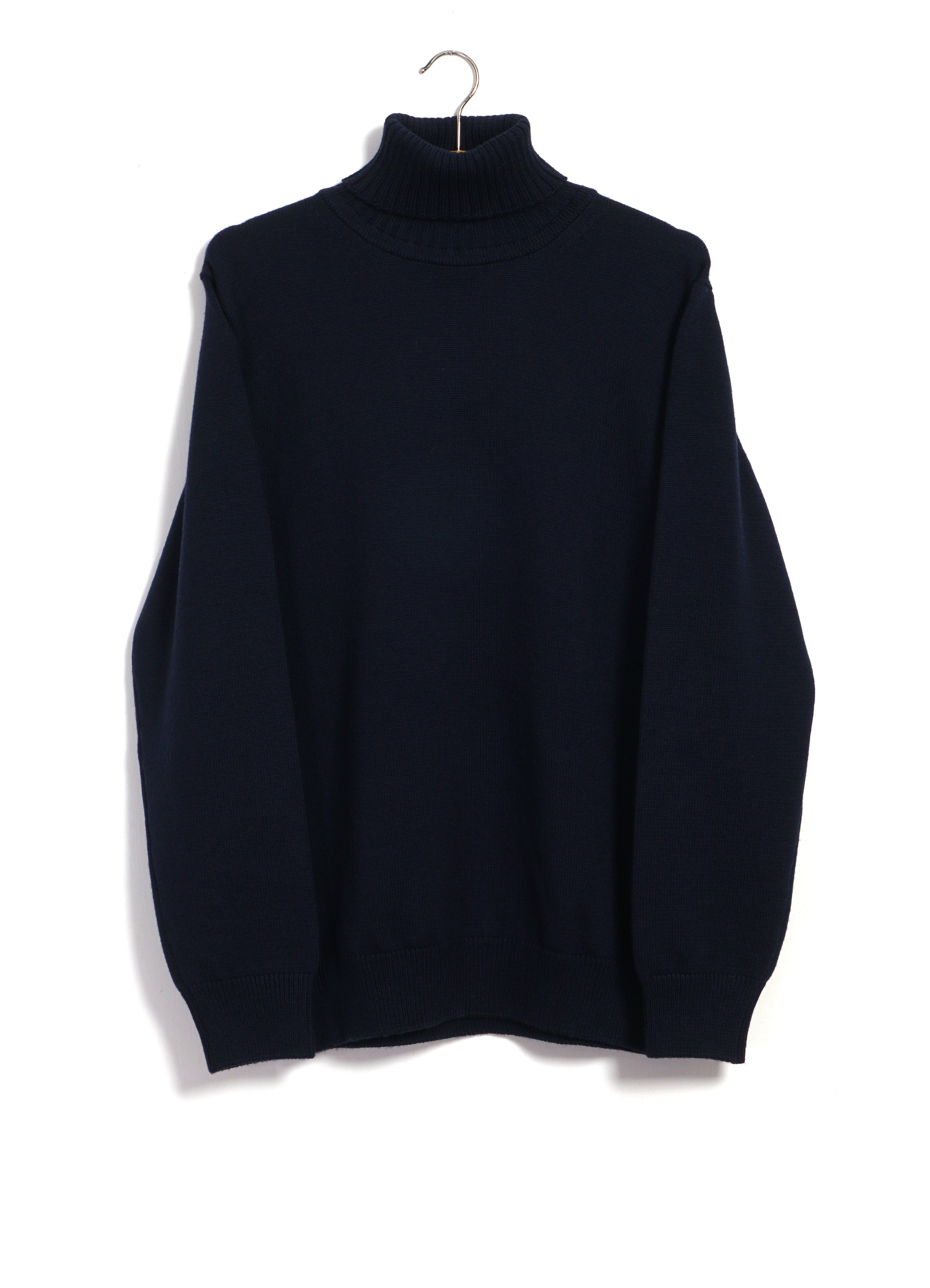 WO9 | 7G Heavyweight Merino Wool Turtleneck | Navy