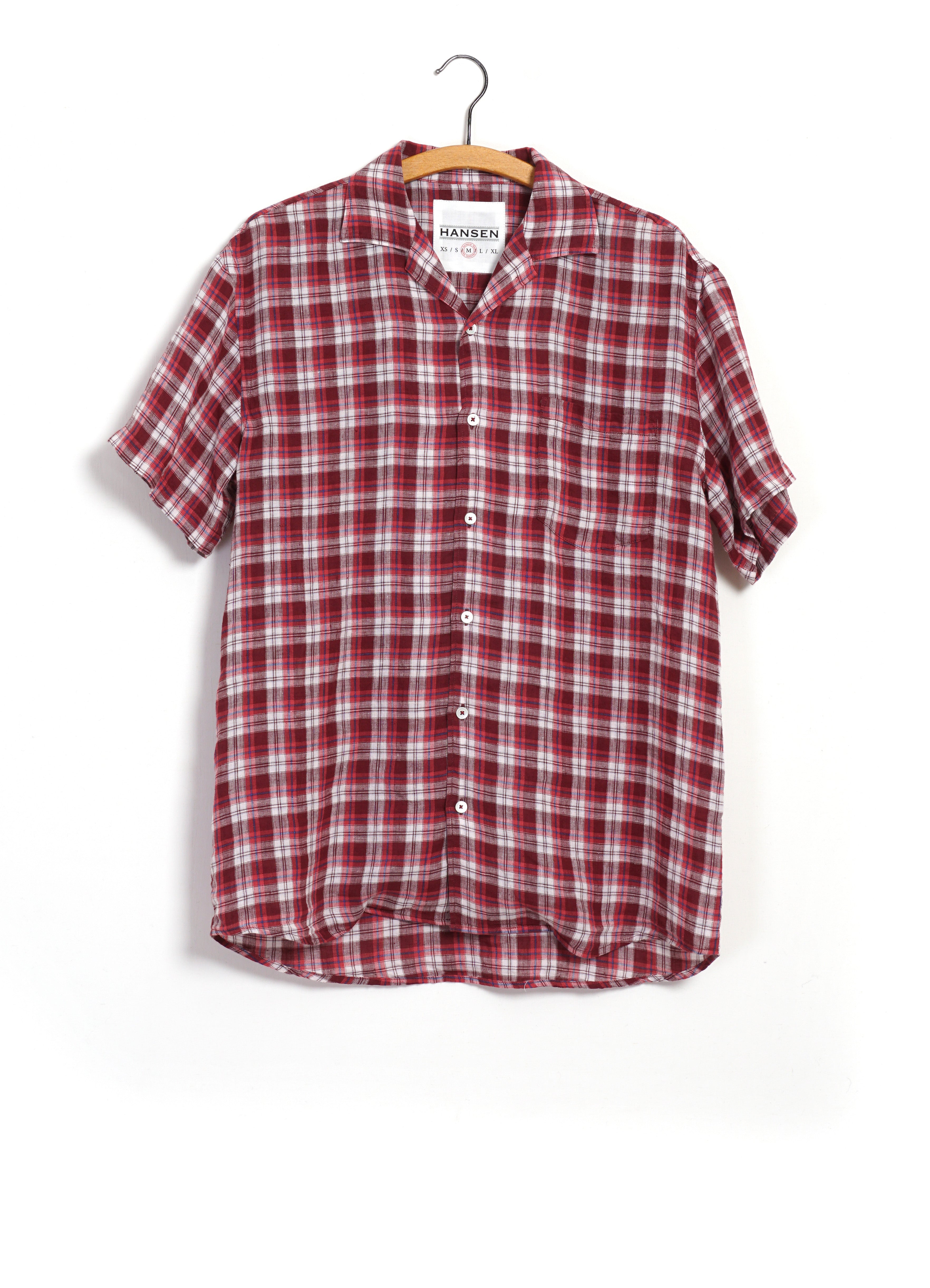 JONNY | Short Sleeve Shirt | Small Red Checks