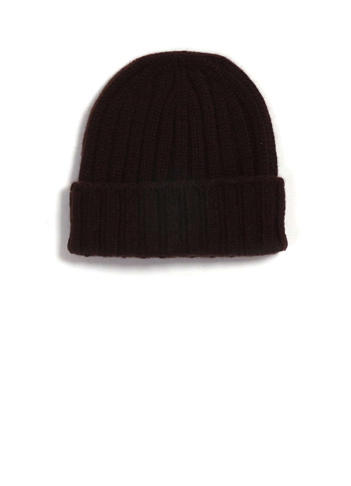 2x2 Rib Cashmere Beanie | Brown
